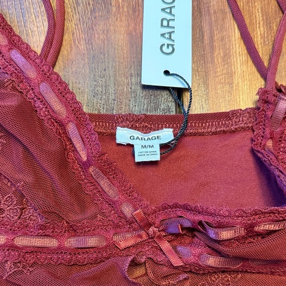 Garage Cabernet Mesh Flyaway Cami Lace Camisole - Picture 2 of 4